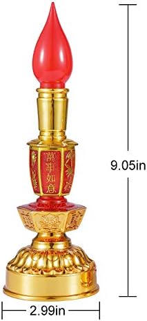 Miniatura 3 de Lámpara de vela china retro LED estilo vintage nostálgico antiguo estilo chino suministros budistas - 1 par