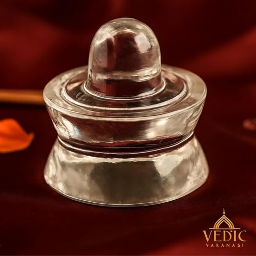 Image of Certified Original Sphatik Shivling for Puja & Meditation (90-100g) | AAA Grade Clear Quartz Crystal Lingam Idol with Ganga Jal & Chandan | Sawan Shravan Jalabhishek Puja | Maha Shivratri Gift