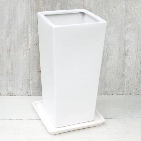Amazon.co.jp: 植木鉢 おしゃれ 陶器鉢 トールスクエア S (2色)＜ 25cm