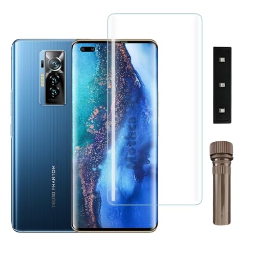 Image of Mothca Premium UV Tempered Glass Screen Protector For Techno Phantom X (Pack of 1) Full Adhesive UV Curved Screen Guard, Case Friendly with Installation Kit