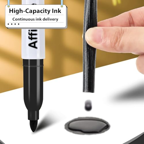 Affisure Permanent markers, 100 packs permanent markers bulk, quick dryingin one second, waterproof, smooth, noteasy to erase, durable, can be markedon glass, tiles and cloth, office supplies - Thumbnail 2