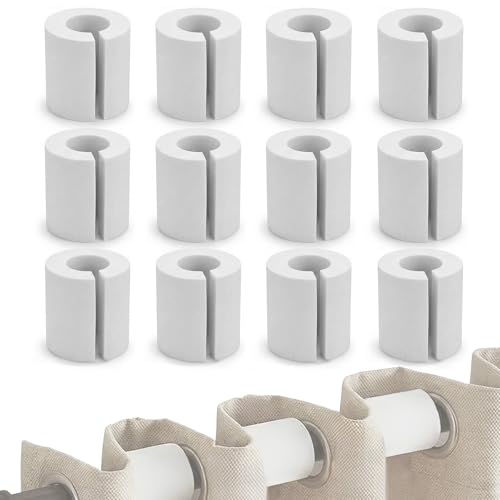 12 PCS Curtain Spacers for Curtain Rods 85 mm EVA Foam Drapery Spacers with Side Cut Design Snap On Curtain Rod Attachments for Even Curtain Pleats Curtain Rod Spacers for Home Bathroom Living Room