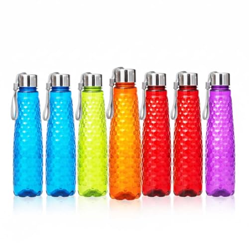 Image of RED WIND Unbreakable 1 Litre Honeycomb Texture Water Bottles with Strap | Pack of 3 | Multicolor | Leakproof Screw Cap | BPA-Free | Bottles for Fridge, Home, Office, School and Travel