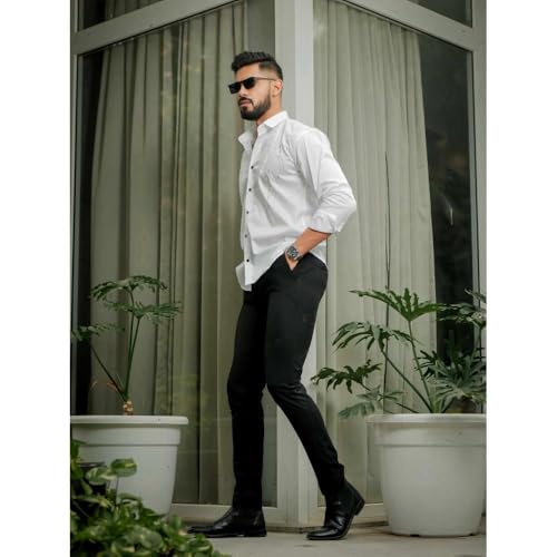 Image of Foomer Stylish Men Club Wear Satin Cotton Shirt | Regular Fit Full Sleeve Shirt for Mens & Boys | Lightweight & Breathable | Shirts for Office, Casual, Party | Available Sizes S to 2XL