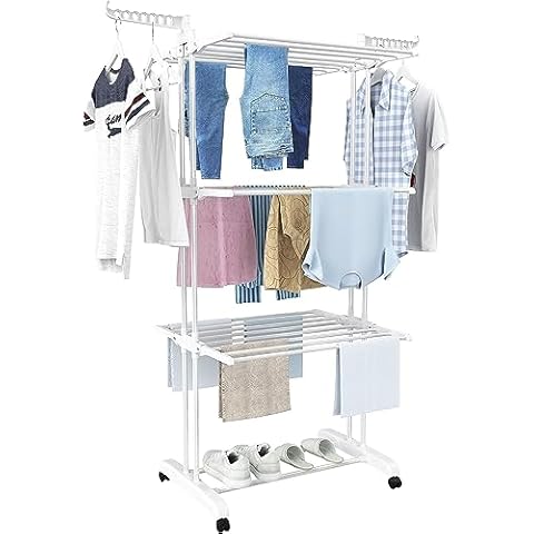 HOMIDEC 4-Tier Adjustable Clothes Drying Rack Cover