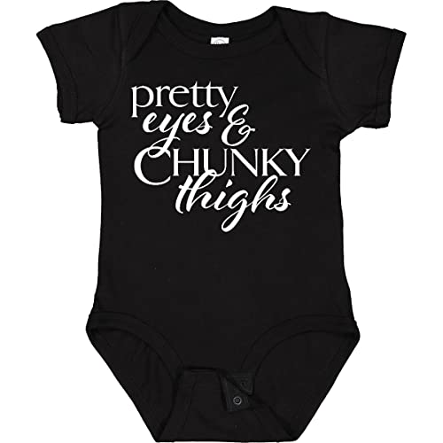 inktastic Pretty Eyes and Chunky Thighs Baby Bodysuit