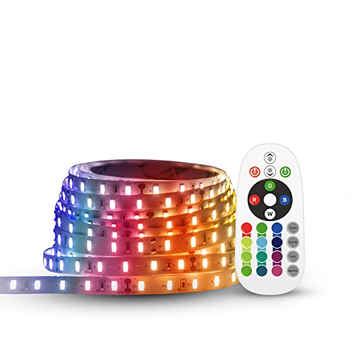 Image of wipro RGB Led Strip Light|60 LEDs /Mtr|24 Keys Ir Remote Controlled RGB Color Changing Light|Ip65-Waterproof|Plug&Play Rope Light for Outdoor&Indoor Decoration|Pack of 1,Multicolor,20 Meters