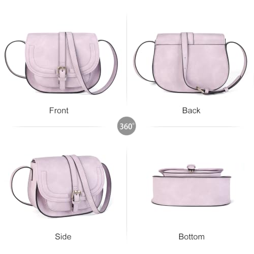 Image of AFKOMST Crossbody Bags for Women,Small Saddle Purse and Boho Cross Body Handbags,Vegan Leather
