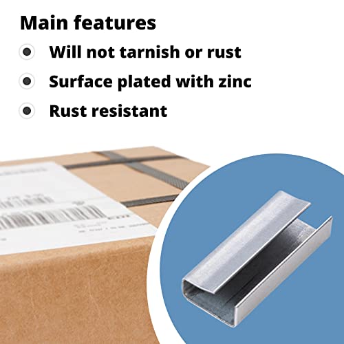Idl Packaging Open (Snap-On) Seals Of 1.25" Length For 1/2" Strap Width Polypropylene (Pp) Strapping (Pack Of 100) - Strong Metal Clips With Superior Holding Power, Pp-O-12-M #TOP3