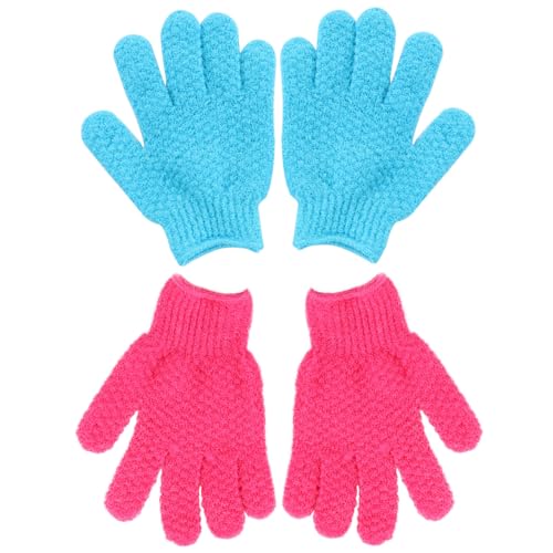 Alipis Guantes Exfoliantes para Baño de 4 Piezas, Fabricados en Poliéster, Ideales para Eliminar Callos y Limpiar el Cuerpo Fácilmente Durante la Ducha