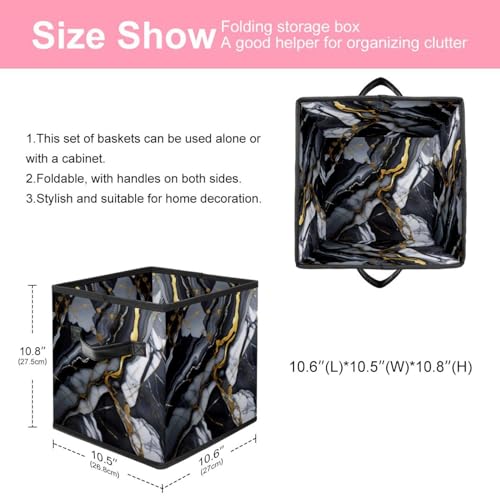 Boîte de rangement pliable effet marbre noir pour harmoniser votre dressing de chambre