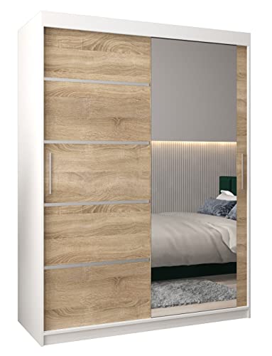 ABIKSMEBLE Armoire Porte coulissante Miroir Verona 2 - Dressing Chambre Adulte - Penderie Vetement Dressing - Garde Robe - Placard Chambre - Armoire 2 Portes - Closet