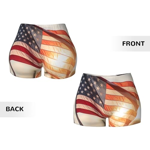 Flag Pattern Sports Shorts, high Elastic Slim Fitness Pants, Suitable for Yoga/Leisure/Daily wear3