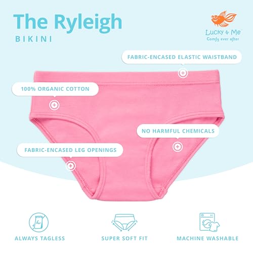 Lucky & Me Ryleigh Girls Bikini | Children's Organic Cotton Tagless Underwear | 7-Pack2