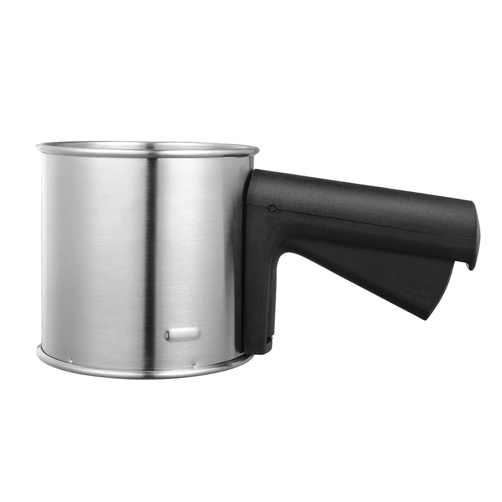 Hndhbfgrt For Baking, Sieve Hand Crank Squeeze Stainless Steel Strainer Sifter for Flour Sifter for Baking, Cake Powdered Sugar