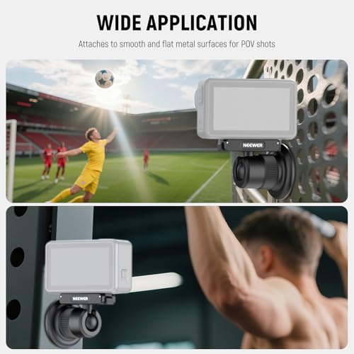 Image of NEEWER Magnetic Camera Mount Compatible with DJI Osmo 360 / Action 5 Pro / 4 /3, 360 Quick Release Ball Head Adapter Mount with 1 /4 inch Thread for POV Shots, Camera Cage, Selfie Stick, Tripod, AC013
