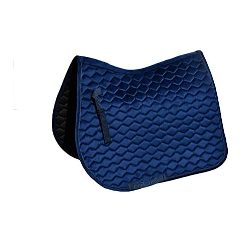 Rhinegold Velvet Hexagon Saddle Pad in Ink Blue Cover
