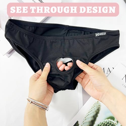 Meshal Men's Mesh Underwear with U-Pouch Design Breathable Open Front & Back Bikini Briefs3