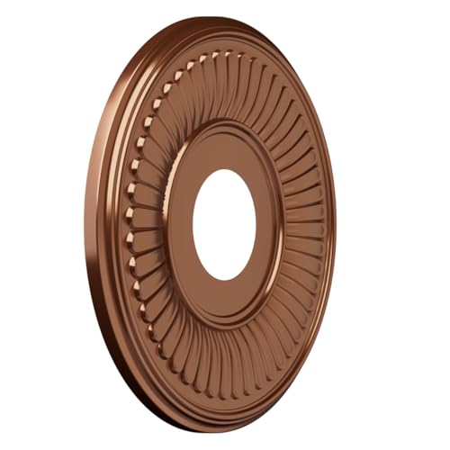 Image of Ekena Millwork 13 inchOD x 3 1 /2 inchID x 3 /4 inchP Berkshire Thermoformed PVC Ceiling Medallion (Fits Canopies up to 5 3 /4 inch), Bright Coat Dark Bronze