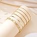 Mujahid Waterproof Gold Plated Bracelets Set for Women Trendy, Dainty 14K Gold Jewelry Fashion Stackable Tennis Beaded Figaro Herringbone Paperclip Link Bracelet Pack Stack Gifts for Women,Never Fade