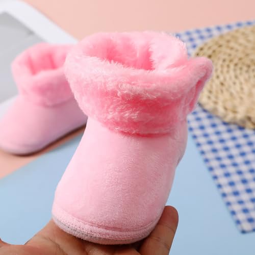 IWIHMIV Baby Boots for Infant Boys Girls Ankle Warm Plush Slippers Winter Shoes for Indoor Outdoor Walking3