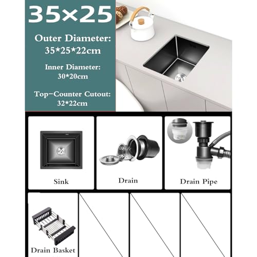 Fregadero monomando de acero inoxidable duradero con escurridor integrado moderno 3