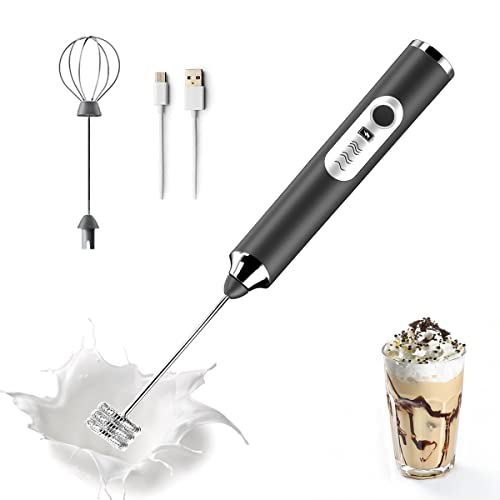 Milk Frothers, Electric Milk Frother Handheld with 2 Stainless Whisks 3 Adjustable Speeds, Mousseur...