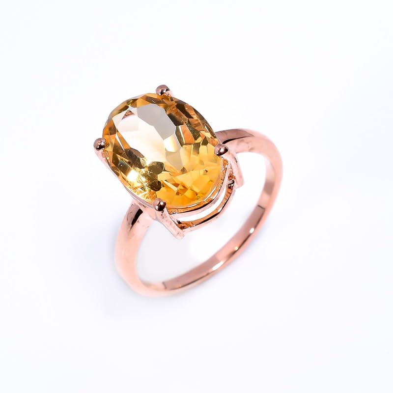 Bague en argent 925 avec citrine véritable cadeau de naissance idéal - 3