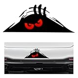 Yourkar Car Dune Monster Sticker, Funny Peeping Monster Auto Decals Cover Scratches, Reflective Waterproof Vinyl Vehicle Hide and Seek Monster Decal, Decorative Car Accessories