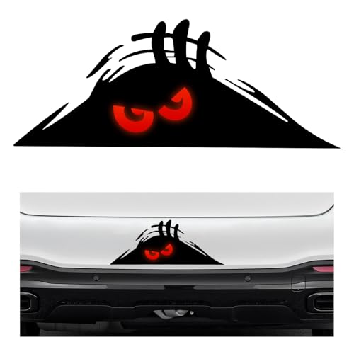 Image of Yourkar Car Dune Monster Sticker, Funny Peeping Monster Auto Decals Cover Scratches, Reflective Waterproof Vinyl Vehicle Hide and Seek Monster Decal, Decorative Car Accessories