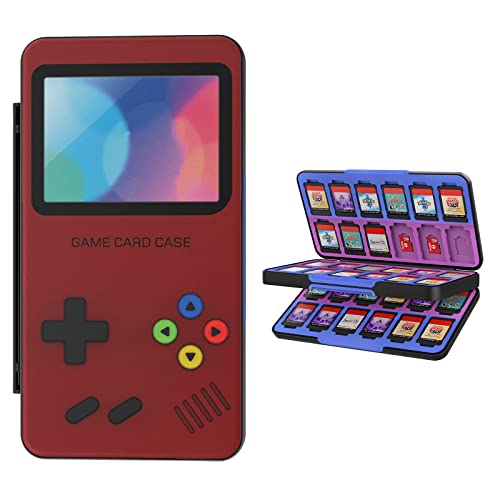 THELIFELICIOUS Switch Game Card Case for Nintendo Switch/Switch OLED/Switch Lite, Gradient Color Lining Games Card Holder with 48 Game Card Slots & 24 Micro SD Card Slots.