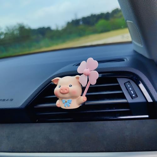 Image of Cute Car Air Freshener Vent Clips, 3D Animal with Mini Fan Diffuser Vent Clip, Air Conditioning Decoration Car Accessories for Women and Men