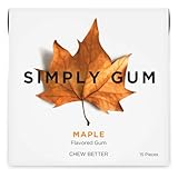 Simply Gum Maple Natural Chewing Gum - Non GMO, Vegan, 6 Packs (90 Pieces)
