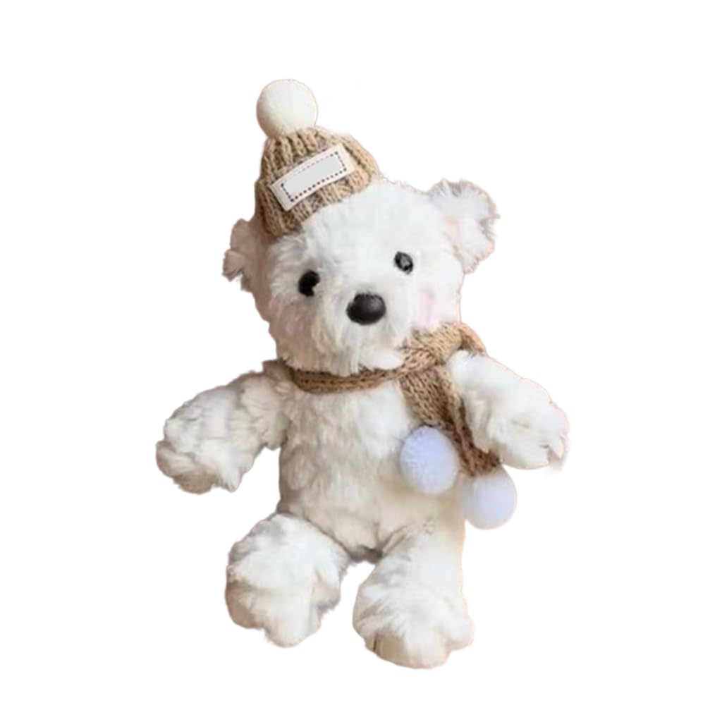 Vdaxvme Key Chain Cartoon Keychain Plush Bear Pendant Keyring Women Bag Wallet Purse Charm Ornament for Backpack and Key, Coffee Bear