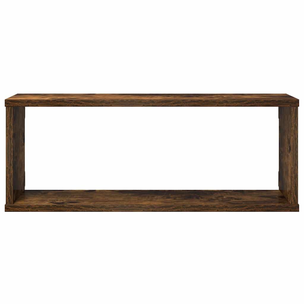 Würfelregale 4 STK. Räuchereiche 60x15x23 cm aus Holzwerkstoff, Wandregale mit viel Stauraum für Bücher und Dekoration, einfache Reinigung mit feuchtem Tuch