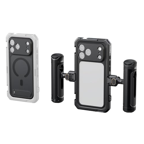 SmallRig Phone Video Cage Dual Handheld Kit for iPhone 17 Pro Max, Phone Rig with Wireless Quick Release Side Handle, 17mm T-Mount Lens Backplate for Video Recording/YouTube/Live Streaming/Vlog – 5541
