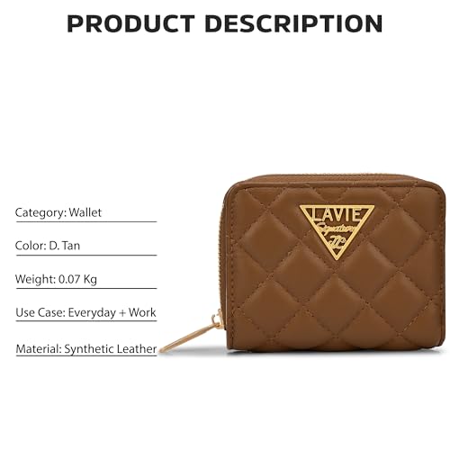 Image of Lavie Signature Women's Quilt Derby Flap Zip Around Wallet |Gift for Women
