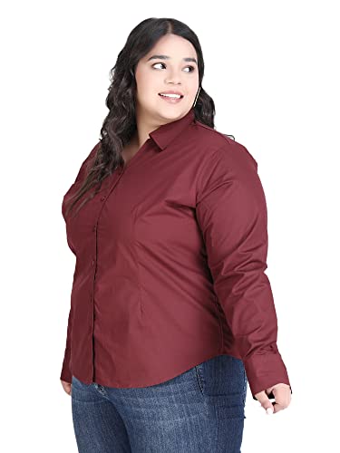 Image of Blue Ronin Full Sleeve Stylish Western Official Formal Shirts for Women Regular Fit Plus Size
