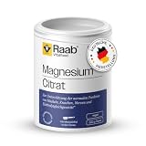 Raab Vitalfood Reines Magnesiumcitrat Pulver (200g) I Vegan, laborgeprüft, gut zu dosieren I Zur Unterstützung von Muskeln, Knochen Nerven & Elektrolyt-Haushalt I Ideal für Sportler