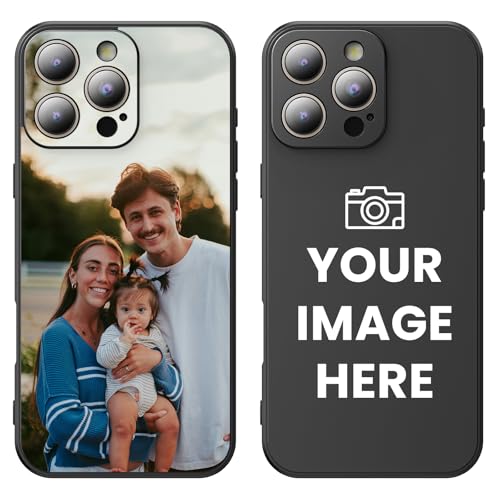 Cardking Custom Phone Case for iPhone 16,16Plus,16Pro, 16Pro Max,15 14 13 12 11,Personalized Printed Design Shockproof Heavy Duty Protection, Friend Family Birthday Gift, Made in USA (Black)