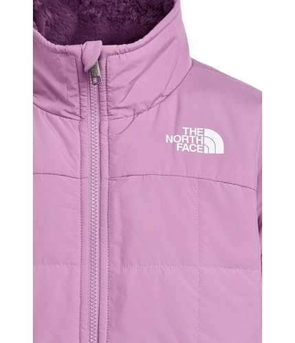 Image of The North Face Girls Reversible Shasta Full Zip Jacket | Kids' Puffer Coat with Synthetic Insulation, Fleece Lining & Water-Repellent Finish, Hushed Lavender /Chroma Purple, X-Large