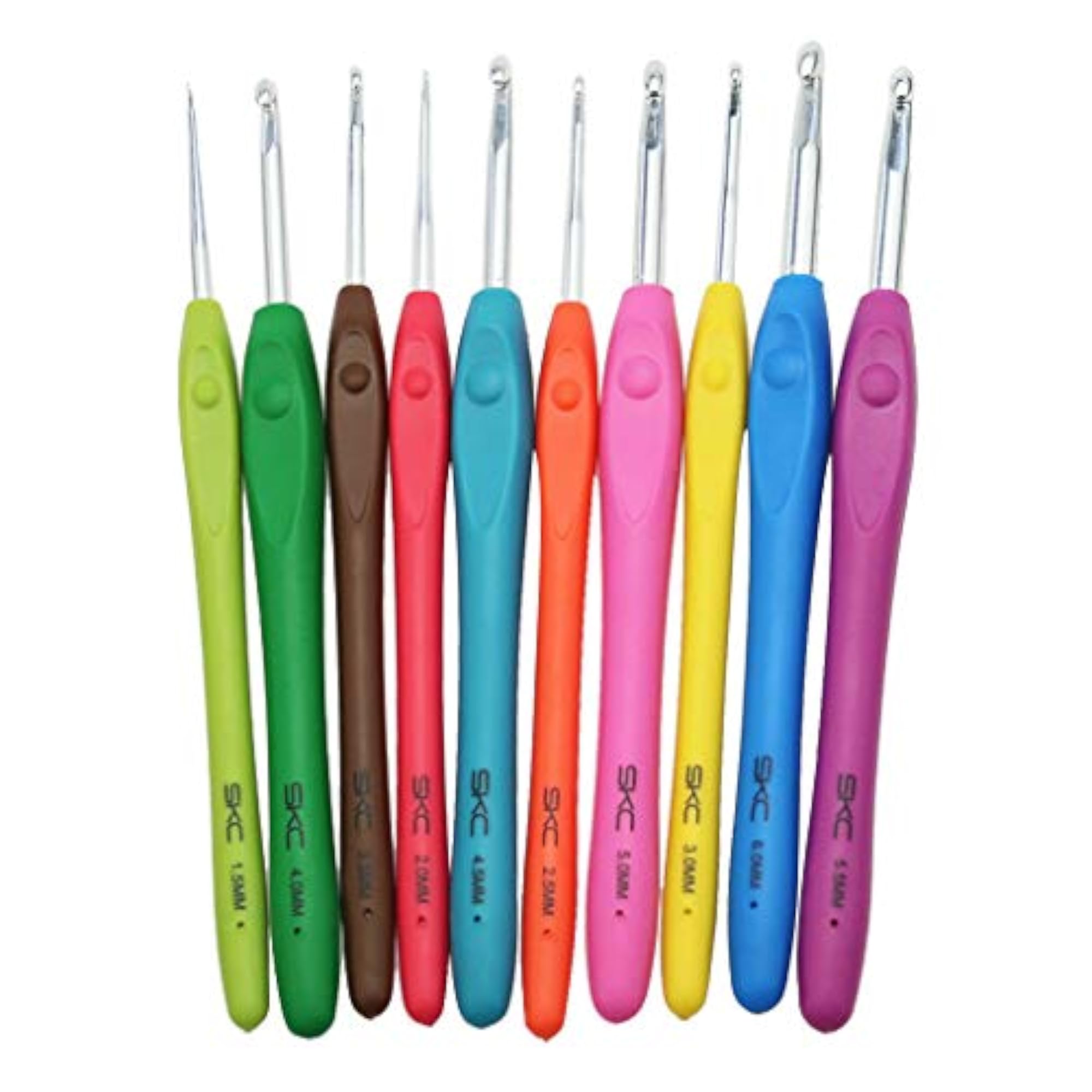 10pcs TRP Handle Aluminum Crochet Stitches Knitting Crafts Set