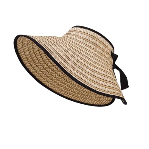 Chapeau de paille visières femmes pliable pour protéger le visage du soleil à la plage