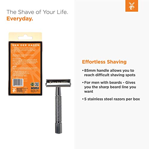Van Der Hagen® Men’s Traditional Safety Razor Kit (includes 5 blades