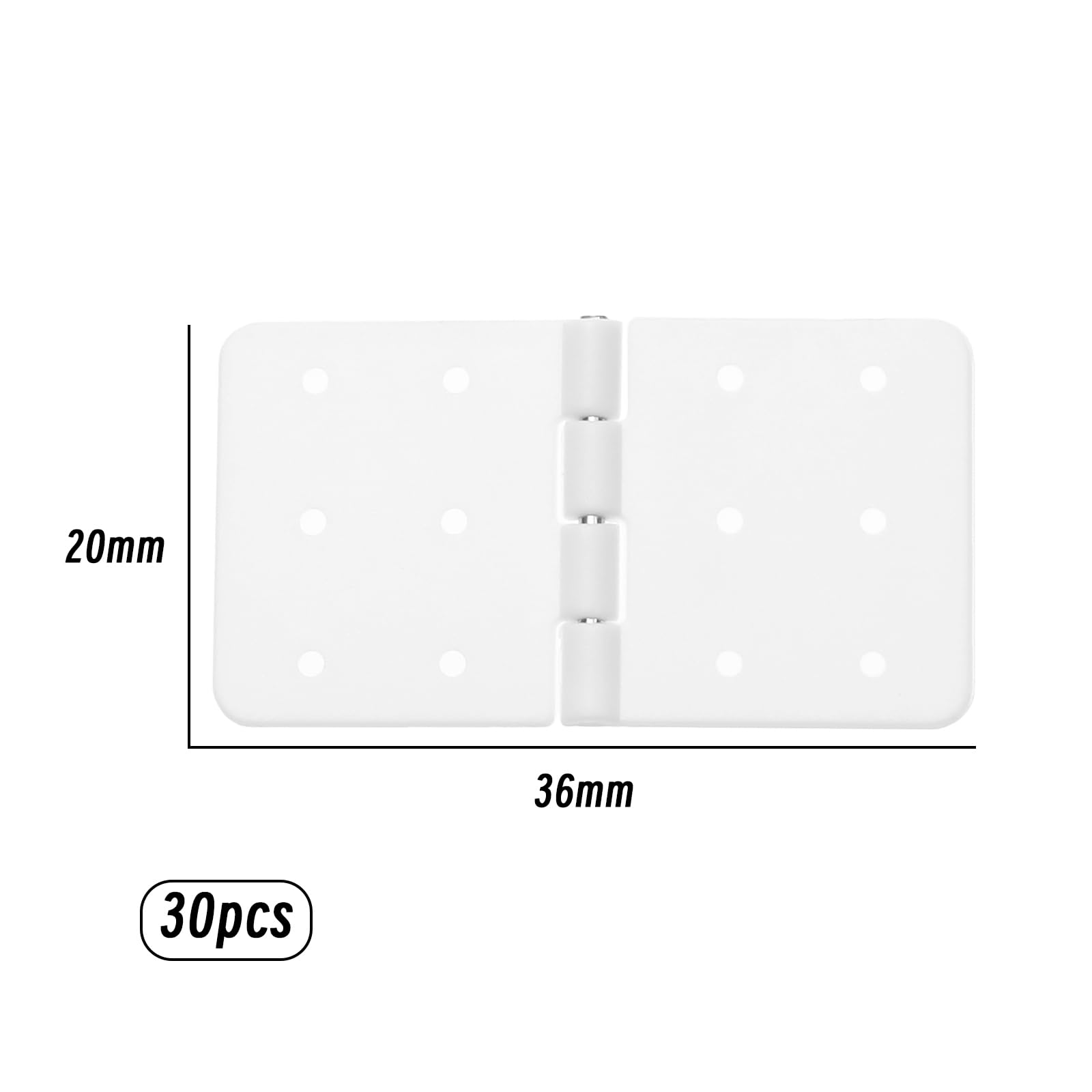 30 bisagras de avión RC de 36 x 20 mm, bisagras rectangulares plegables de plástico para bricolaje, modelos de avión, reemplazos, color blanco