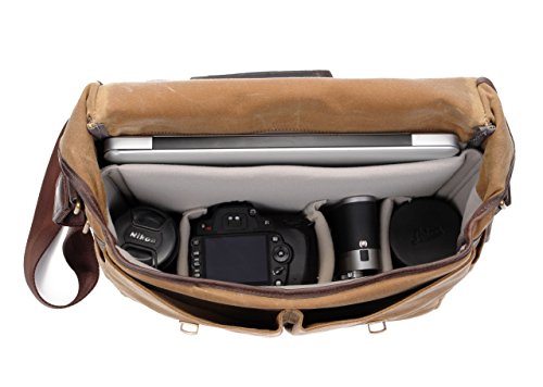Ona - The Brixton - Camera Messenger Bag - Smoke Waxed Canvas (Ona5-013Gr) #TOP3