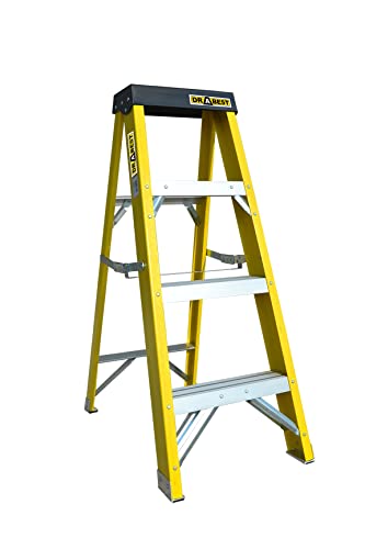 4 Tread Heavy Duty Fibreglass Step Ladder | Electricians GRP Step Ladder 30,000v
