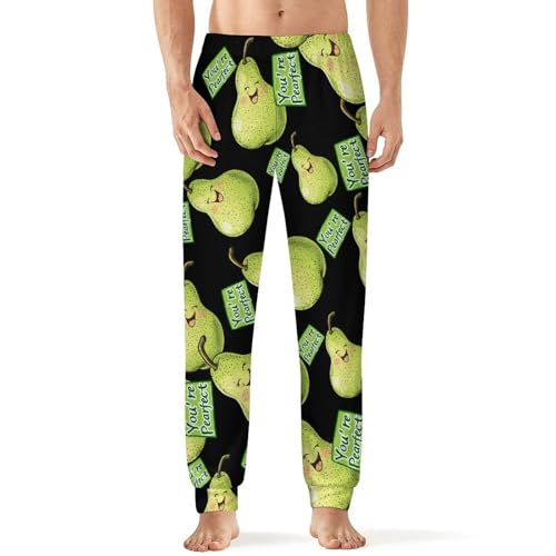 You're Pearfect Pear Men's Pajamas Pants Lightweight Sleep Lounge Pant Pjs Bottoms Casual Sleepwear