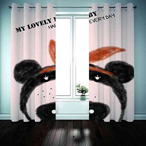 Rideaux occultants enfant 3D animal noir 200x214 cm - 4