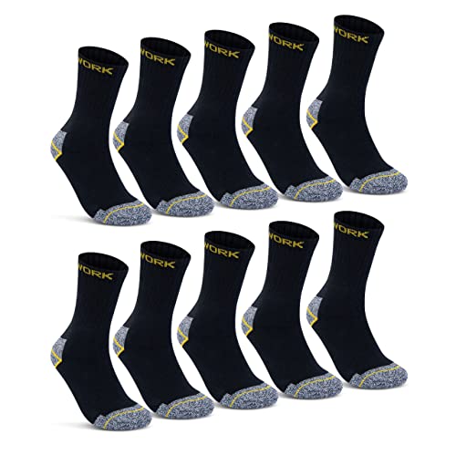Foto von sockenkauf24 Herren Arbeitssocken Baumwolle WORK (10 Paar 43-46 Schw/Grau Meliert)